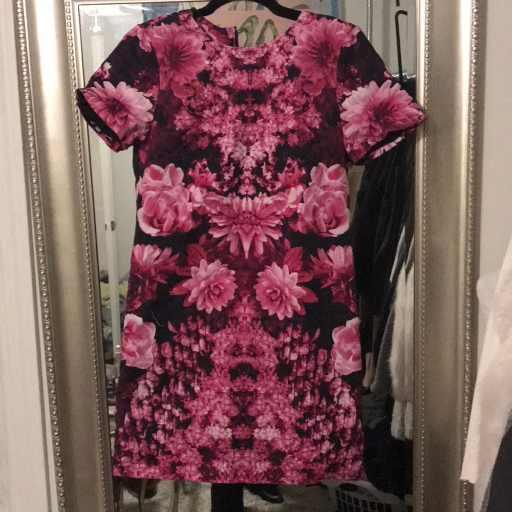Michael Kors pink floral cocktail dress